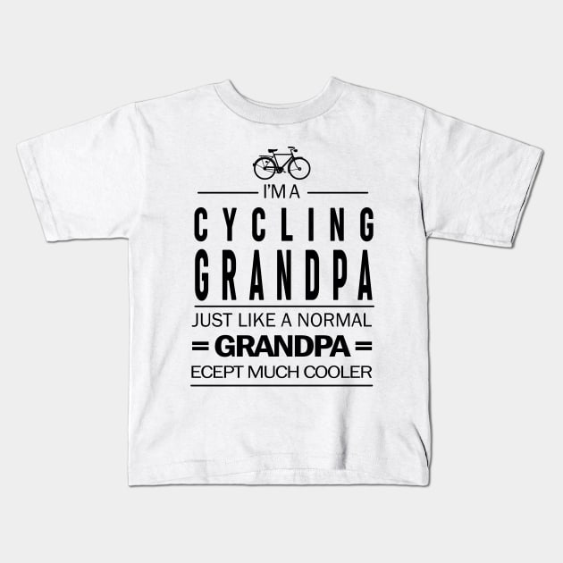 Cycling Grandpa Kids T-Shirt by attire zone